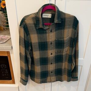 Abercrombie & Fitch brown and Green Knit relaxed flannel shirt